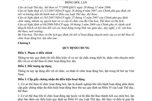 Thông tư 02/2011/TT-BVHTTDL điều kiện hoạt động cơ sở thể thao