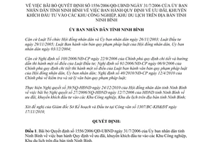 Quyết định 44/QĐ-UBND 2011 bãi bỏ 1556/2006/QĐ-UBND khuyến khích đầu tư Công nghiệp Ninh Bình