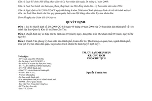 Quyết định 04/2011/QĐ-UBND bãi bỏ Quyết định 298/2004/QĐ-UB Cần Thơ