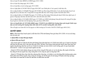 Quyết định 154/QĐ-UBND Quy hoạch quản lý chất thải rắn 2011-2020 Quảng Nam