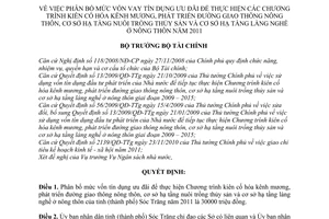 Quyết định 70/QĐ-BTC  phân bổ mức vốn vay tín dụng ưu đãi để thực hiện