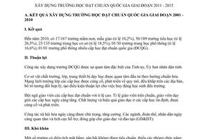 Kế hoạch 159/KH-UBND xây dựng trường học đạt chuẩn quốc gia 2011 2015 Bến Tre