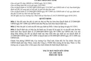 Quyết định 01/2011/QĐ-UBND sửa đổi mức thu phí vệ sinh rác thải