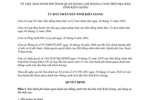 Quyết định 01/2011/QĐ-UBND phí tham quan danh lam thắng cảnh Kiên Giang