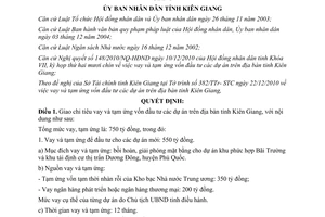 Quyết định 03/2011/QĐ-UBND vay và tạm ứng vốn đầu tư dự án Kiên Giang
