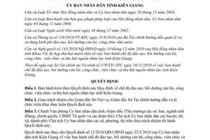 Quyết định 08/2011/QĐ-UBND chế độ đ&#224;o tạo bồi dưỡng c&#225;n bộ c&#244;ng chức vi&#234;n chức