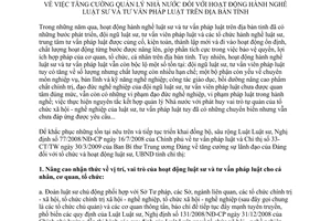 Chỉ thị 03/2011/CT-UBND quản lý nhà nước đối với hoạt động hành nghề Luật sư
