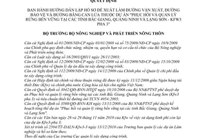 Quyết định 96/QĐ-BNN-XD hướng dẫn lập hồ sơ đề xuất làm đường vận xuất