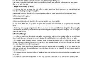 Công văn 075/ĐKVN-VAR kiểm tra, kiểm soát hoạt động kiểm định xe cơ giới