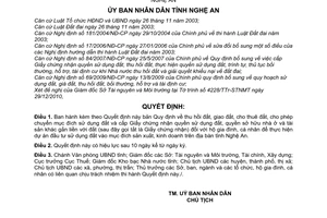 Quyết định 03/2011/QĐ-UBND thu hồi giao cho thuê đất chuyển mục đích sử dụng