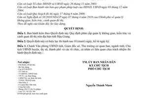 Quyết định 01/2011/QĐ-UBND phân cấp quản lý không gian, kiến trúc