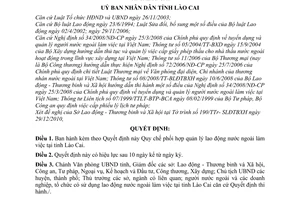 Quyết định 01/2010/QĐ-UBND Quy chế phối hợp quản lý lao động nước ngoài