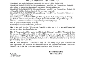 Thông tư 02/2011/TT-BGDĐT kiểm tra, xử lý rà soát hệ thống hoá văn bản quy phạm
