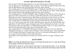 Quyết định 04/2011/QĐ-UBND  thành lập Phòng Kinh tế huyện