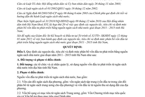 Quyết định 03/2011/QĐ-UBND vốn đầu tư phát triển bằng nguồn ngân sách nhà nước Hà Nam 2011 2015