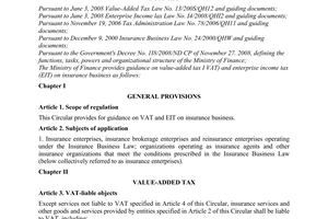 Circular No. 09/2010/TT-BTC  guiding Value-Added tax and enterprise Income Tax