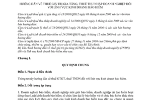Thông tư 09/2011/TT-BTC hướng dẫn thuế giá trị gia tăng, thu nhập doanh nghiệp