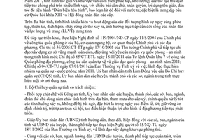 Chỉ thị 01/2011/CT-UBND thực hiện nhiệm vụ quân sự quốc phòng năm 2011 Lâm Đồng