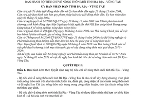Quyết định 01/2011/QĐ-UBND bộ tiêu chí nông thôn mới