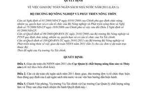 Quyết định 63/QĐ-BNN-TC giao dự toán ngân sách nhà nước (lần 1)