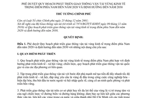 Quyết định 06/2011/QĐ-TTg phê duyệt Quy hoạch phát triển giao thông vận tải