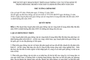 Quyết định 05/2011/QĐ-TTg phê duyệt Quy hoạch phát triển giao thông vận tải