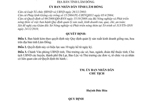 Quyết định 03/2011/QĐ-UBND quản lý sản xuất kinh doanh giống rau, hoa