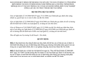 Quyết định 181/QĐ-BTC Báo cáo số liệu biến động tài sản cố định