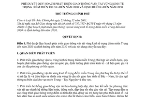 Quyết định 07/2011/QĐ-TTg phê duyệt Quy hoạch phát triển giao thông vận