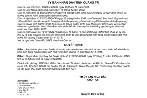 Quyết định 02/2011/QĐ-UBND  nguyên tắc tiêu chí định mức phân bổ vốn đầu tư