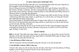 Quyết định 119/QĐ-UBND sửa đổi quy định chức năng, nhiệm vụ, quyền hạn