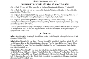 Quyết định 260/QĐ-UBND 2011 kế hoạch triển khai đề án phát triển nghề Vũng Tàu