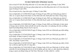 Quyết định 02/2011/QĐ-UBND phân cấp quản lý tổ chức bộ máy cán bộ công chức Hậu Giang
