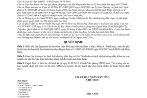 Quyết định 04/2011/QĐ-UBND miễn phí xây dựng trên địa bàn tỉnh Điện Biên