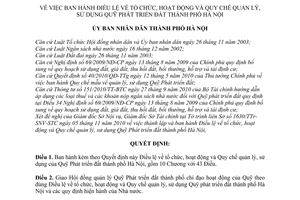 Quyết định 07/2011/QĐ-UBND Điều lệ tổ chức, hoạt động Quy chế quản lý, sử dụng