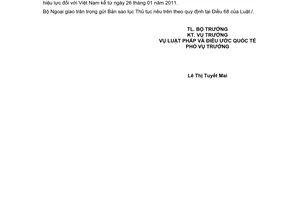 Thông báo hiệu lực Thủ tục chất lượng nước Ủy hội sông Mê Công quốc tế