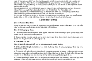 Thông tư liên tịch 05/2011/TTLT-BVHTTDL-BGTVT vận chuyển khách du lịch