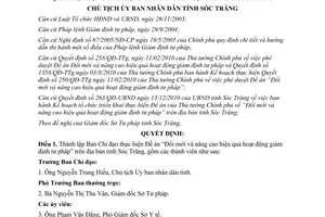 Quyết định 39/QĐTC-CTUBND 2011 thành lập Ban Chỉ đạo thực hiện Đổi mới giám định tư pháp Sóc Trăng