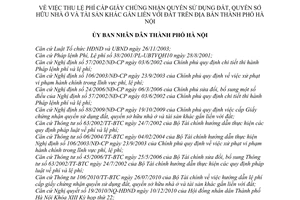 Quyết định 04/2011/QĐ-UBND thu lệ phí cấp giấy chứng nhận quyền sử dụng đất