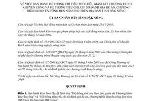 Quyết định 08/2011/QĐ-UBND Hệ thống chỉ tiêu theo dõi giám sát Chương trình khuyến công tỉnh Đắk Nông