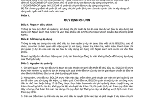 Thông tư 10/2011/TT-BTC quản lý sử dụng chi phí  dự án đầu tư xây dựng