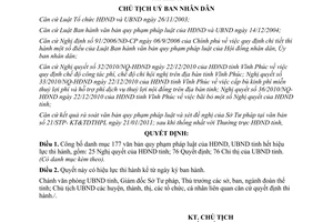 Quyết định 272/QĐ-UBND năm 2011 danh mục văn bản hết hiệu lực tỉnh Vĩnh Phúc