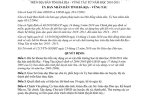Quyết định 04/2011/QĐ-UBND bãi bỏ thu tiền xây dựng trường học từ 2010 2011 Bà Rịa Vũng Tàu