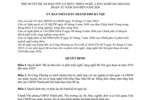 Quyết định 554/QĐ-UBND phê duyệt Đề án Bảo tồn và phát triển nghề, làng nghề