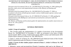 Circular No: 03/2011/TT-BKHDT guiding a number of provisions of the Government'