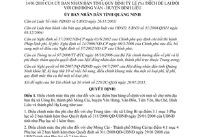 Quyết định số 322/2011/QĐ-UBND điều chỉnh mức thu phí chợ tỉnh Quảng Ninh