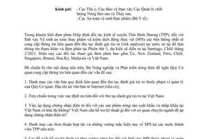 Công văn 125/BNN-HTQT cung cấp thông tin về thủ tục đánh giá rủi ro