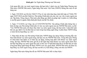 Công văn 340/NHNN-QLNH chỉ đạo của Thủ tướng Chính phủ thực hiện khoản vay