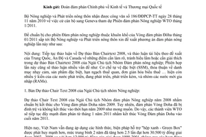 Công văn 240/BNN-HTQT chuẩn bị phương án đàm phán Nông nghiệp trong WTO
