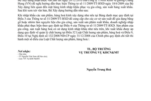 Công văn 25/BXD-KHCN hướng dẫn Thông tư 11/2009/TT-BXD